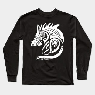 Fenrir Viking Norse Wolf (White) Long Sleeve T-Shirt